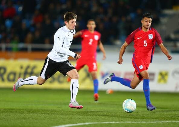 SOCCER - U18, AUT vs ENG, test match WIENER NEUSTADT,AUSTRIA,23.MAR.16 - SOCCER - OEFB Under-18 international match Länderspiel Austria vs England, friendly match. Image shows Oliver Filip (AUT). GEPAxpictures xCh.xKelemen