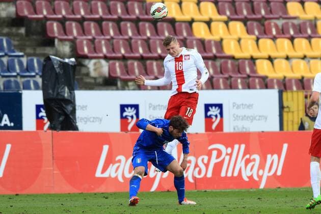 SZCZECIN, 23.03.2016 U20 U 20 Tournament Football - Poland vs Italy - LEONARDO CAPEZZI, DAVID NIEPSUJ FOT. KRZYSZTOFxCICHOMSKI NEWSPIX.PL --- Newspix.pl  160323KCI009