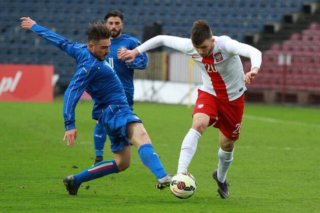 SZCZECIN, 23.03.2016 U20 U 20 Tournament Football - Poland vs Italy - LEONARDO CAPEZZI, DANIELE VERDE, DARIUSZ FORMELLA FOT. KRZYSZTOFxCICHOMSKI NEWSPIX.PL --- Newspix.pl  160323KCI020
