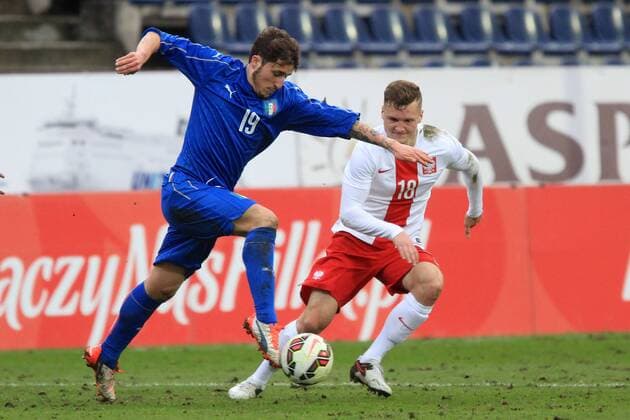 SZCZECIN, 23.03.2016 U20 U 20 Tournament Football - Poland vs Italy - LEONARDO MOROSINI, DAVID NIEPSUJ FOT. KRZYSZTOFxCICHOMSKI NEWSPIX.PL --- Newspix.pl  160323KCI028