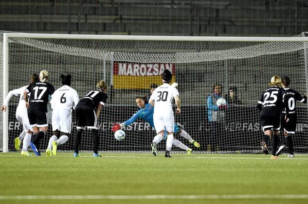 Fußball, Damen, Champions League, FC Rosengard - 1. FFC Frankfurt 160323 Dzsenifer Marozsan zum 1-0 Sofia Lundgren FC Rosengard vs 1. FFC Frankfurt in Malmö  Copyright: PETTERxARVIDSON BB160323PA022