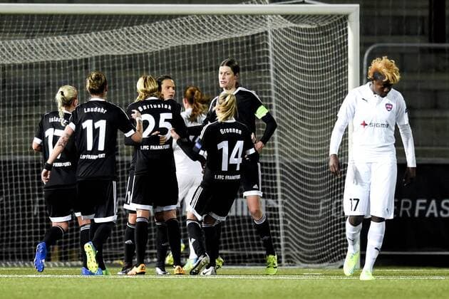 Fußball, Damen, Champions League, FC Rosengard - 1. FFC Frankfurt 160323 Dzsenifer Marozsan 0-1 , Gaelle Enganamouit FC Rosengard vs 1. FFC Frankfurt in Malmö  Copyright: PETTERxARVIDSON BB160323PA023