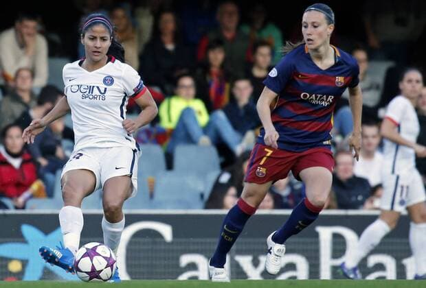 BARCELONA -march 23- SPAIN: Shirley Cruz Trana and Gemma Gili during the match between FC Barcelona Barca and PSG, corresponding to the first leg of the 1 4 final of the UEFA women s Champions League, played at the Miniestadi, on march 23, 2016. Photo: Joan Valls Urbanandsport Cordon Press  xJoanxValls Urbanandsportx xFC-BARCELONA-PSG-UEFA-WOMENS-CHAMPIONS-LEAGUEx