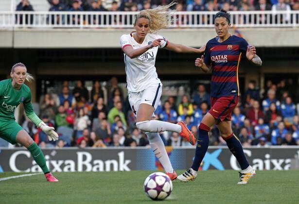 BARCELONA -march 23- SPAIN: Kheira Hamraoui and Jennifer Hermoso during the match between FC Barcelona Barca and PSG, corresponding to the first leg of the 1 4 final of the UEFA women s Champions League, played at the Miniestadi, on march 23, 2016. Photo: Joan Valls Urbanandsport Cordon Press  xJoanxValls Urbanandsportx xFC-BARCELONA-PSG-UEFA-WOMENS-CHAMPIONS-LEAGUEx