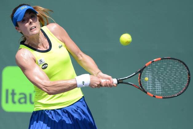 March 23, 2016 - Miami, Florida, United States - ALIZE CORNET of France in action vs. G. Voskoboeva at the Miami Open. Tennis 2016 - Miami Open - Day 3 - ZUMAl132