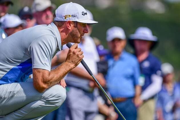 World Golf Championship in Austin 23 MAR 2016: Dustin Johnson lines up a putt on 15 during the World Golf Championships - Dell Match Play Round 1 at the Austin Country Club Austin, Texas. (Photo by Ken Murray Icon Sportswire) GOLF: MAR 23 PGA Golf Herren - World Golf Championships-Dell Match Play - Round 1 Icon1603231054 EDITORIAL USE ONLY
