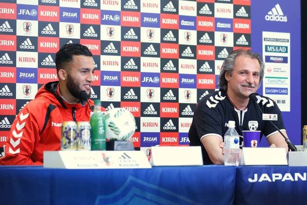 Fußball, WM-Quali, PK Nationalteam Afghanistan (L-R) Faysal Shayesteh, Peter Segrt (AFG), MARCH 23, 2016 - Football Soccer : Afghanistan press conference PK Pressekonferenz ahead of the FIFA World Cup WM Weltmeisterschaft Fussball Russia 2018 Asian Qualifier Second Round match agansit Japan at Saitama Stadium 2002 in Saitama, Japan. Noxthirdxpartyxsales  (ipha019929)