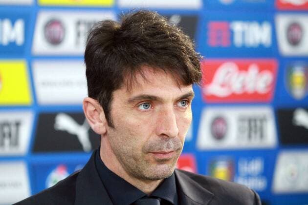 Fußball, PK Nationalteam Italien in Udine Italy : press conference PK Pressekonferenz of Spain and Italy football friendly match Italy s goalkeeper Gianluigi Buffon attends at the press conference  AndreaxSpinelli