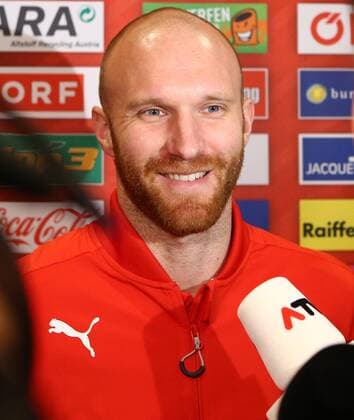 SOCCER - AUT vs ALB, test match, preview STEGERSBACH,AUSTRIA,24.MAR.16 - SOCCER - OEFB international match Länderspiel Austria vs Albania, friendly match, preview, mixed zone team AUT. Image shows Robert Almer (AUT). Keywords: press conference PK Pressekonferenz GEPAxpictures xChristianxOrt
