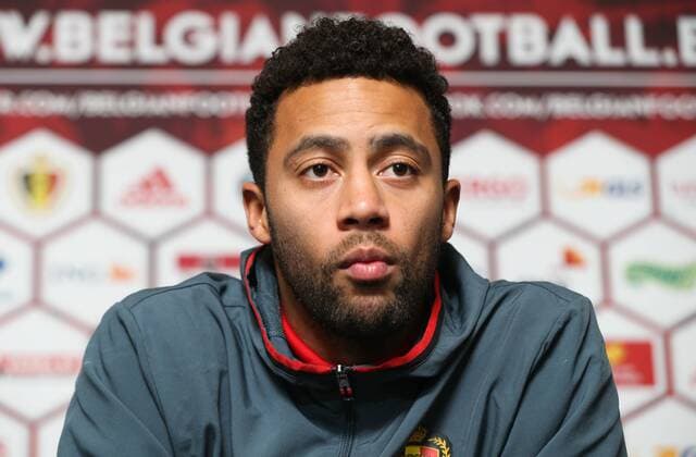 Fußball, PK Nationalteam Belgien Belgium s Moussa Dembele talks to the press after a training session of the Belgian national soccer team Red Devils, Thursday 24 March 2016 in Brussels. The Red Devils will play a friendly game in and against Portugal on 29 March, the match was moved due to safety concerns after the Brussels terrorists attacks. The game is a preparation for the upcoming Euro2016. VIRGINIExLEFOUR  x04819863x