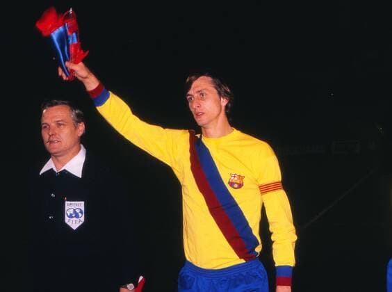 Football - 1977 1978 UEFA Cup - Third Round, First Leg: Ipswich Town 3 Barcelona 0 Barcelona s Johan Cruyff at Portman Road. 