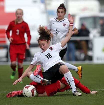 SOCCER - UEFA U17 U 17 EURO quali women, AUT vs GER ROHRENDORF,AUSTRIA,24.MAR.16 - WOMEN SOCCER - UEFA Women s Under-17 championship, qualification, Elite round, OEFB international match Länderspiel Austria vs Germany. Image shows Melanie Brunnthaler (AUT). GEPAxpictures xWalterxLuger