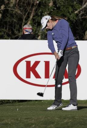 March 24, 2016: Cydney Clanton begins her round on the 10th tee box during the first round of the Kia Classic at Aviara Golf Club in Carlsbad, California. LPGA Golf Damen 2016: Kia Classic MAR 24 - ZUMAc04_
