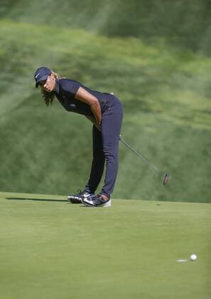 March 24, 2016: Cheyenne Woods just misses her putt on the 9th green during the first round of the Kia Classic at Aviara Golf Club in Carlsbad, California. LPGA Golf Damen 2016: Kia Classic MAR 24 - ZUMAc04_