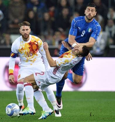 Cesar Azpilicueta Spagna, Graziano Pelle Italia Udine 24-03-2016 Stadio Friuli Football Calcio friendly (Nationalmannschaft) match Italy - Spain andreaxstaccioli