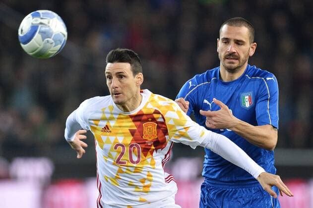Aritz Aduriz Spagna, Leonardo Bonucci Italia Udine 24-03-2016 Stadio Friuli Football Calcio friendly (Nationalmannschaft) match Italy - Spain andreaxstaccioli
