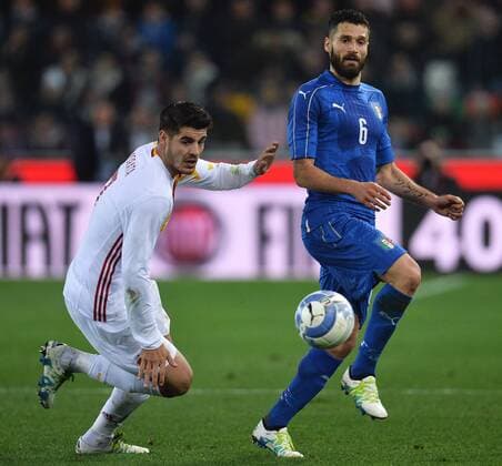 AlvaroMorata Spagna, Antonio Candreva Italia Udine 24-03-2016 Stadio Friuli Football Calcio friendly (Nationalmannschaft) match Italy - Spain andreaxstaccioli