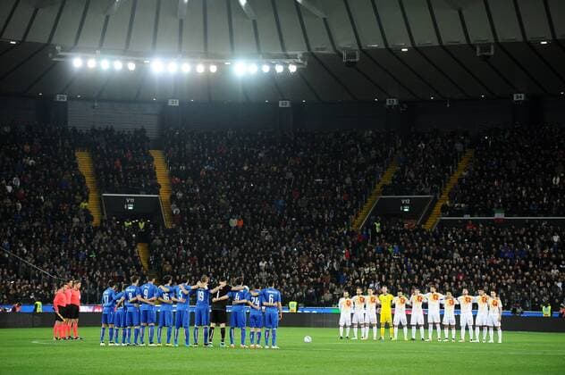 Minute of silence for Bruxelles victims and for italian students dead in a bus accident in Spain Udine 24-03-2016 Stadio Friuli Football Calcio friendly (Nationalmannschaft) match Italy - Spain andreaxstaccioli