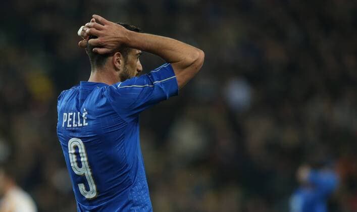 SOCCER - ITA vs ESP, test match UDINE,ITALY,24.MAR.16 - SOCCER - international match Nationalmannschaft-Länderspiel Italy vs Spain, friendly (Nationalmannschaft) match. Image shows the disappointment of Graziano Pelle (ITA). GEPAxpictures xAndreasxPranter