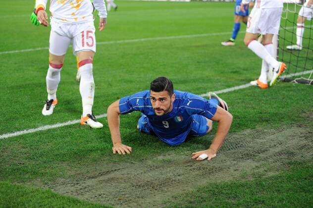 24.03.2016. Stadio Friuli, Udine, Italy. International Football friendly (Nationalmannschaft) Italy versus Spain. Pell& xe8; frustrated as he misses a chance xActivaFotox  ActionPlus11721849
