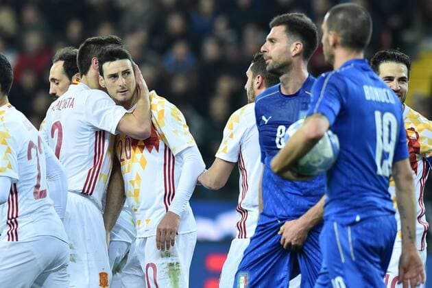 Aritz Aduriz Zubeldia Spagna. Goal celebration. Udine 24-03-2016 Stadio Friuli Football Calcio friendly (Nationalmannschaft) Italien vs Spanien AntoxBaldassarre
