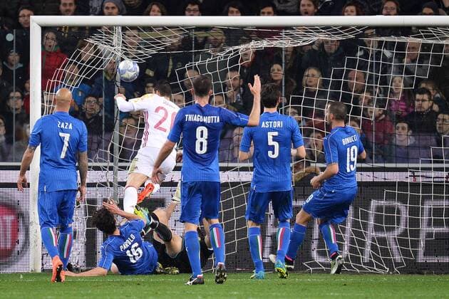 Aritz Aduriz Spain goal celebration Udine 24-03-2016 Stadio Friuli Football Calcio friendly (Nationalmannschaft) Italien vs Spanien andreaxstaccioli