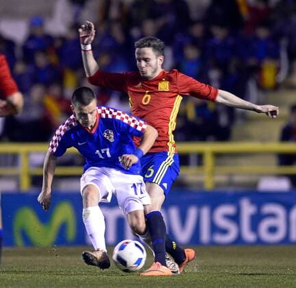 European Under-21 Championship (Nationalteam U21 U 21) qualification match played between Spain and Croatia. In this picture, Saul and Tudor. xVILLAGRAFICAx  FUTBOL