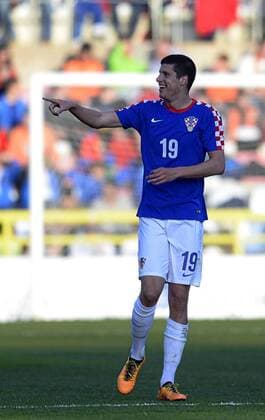 European Under-21 Championship (Nationalteam U21 U 21) qualification match played between Spain and Croatia. In this picture, Perica celebrates a goal. xVILLAGRAFICAx  FUTBOL