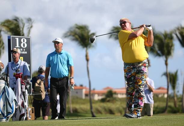 24 March 2016: John Daly hits from the tees on the 16th hole during the first round of the PGA Golf Herren Puerto Rico Open at Coco Beach Golf & Country Club in Rio Grande, PR, USA. Cameron Beckman looks on. GOLF: MAR 24 PGA - Puerto Rico Open - First Round Icon1603249 EDITORIAL USE ONLY