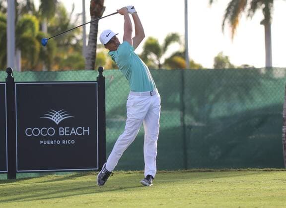 24 March 2016: Scott Pinckney hits from the tees on the Hole 10 of the First Round of the Puerto Rico Open at Coco Beach Golf & Country Club in Rio Grande, PR, USA. GOLF: MAR 24 PGA Golf Herren - Puerto Rico Open - First Round Icon16032411 EDITORIAL USE ONLY