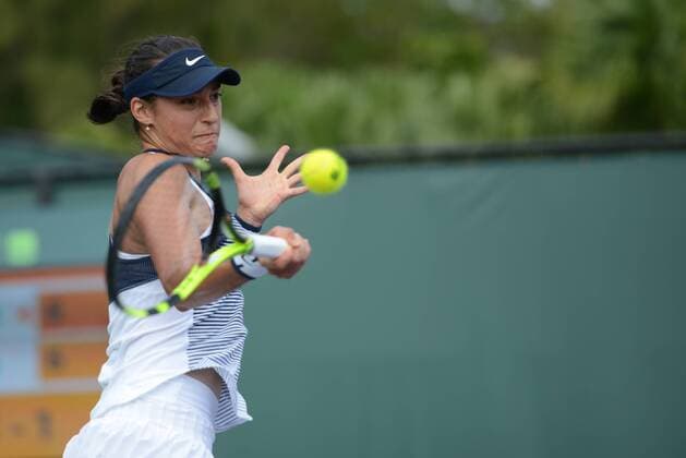March 24, 2016 - Miami, Florida, United States - CAROLINE GARCIA of France in action during her match vs A. Petkovic at the Miami Open. Tennis 2016 - Miami Open - Day 4 - ZUMAl132