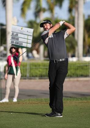 24 March 2016: Mark Hubbard drives from the first tee in the 1st Round of the Puerto Rico Open, at Coco Beach Golf & Country Club in Rio Grande, PR, USA. (Photo by Bradley Rex Icon Sportswire) GOLF: MAR 24 PGA Golf Herren - Puerto Rico Open - First Round Icon16032424 EDITORIAL USE ONLY