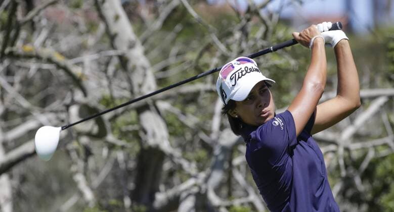 March 24, 2016: Julieta Granada tees off on the 8th hole during the first round of the Kia Classic at Aviara Golf Club in Carlsbad, California. LPGA Golf Damen 2016: Kia Classic MAR 24 - ZUMAc04_