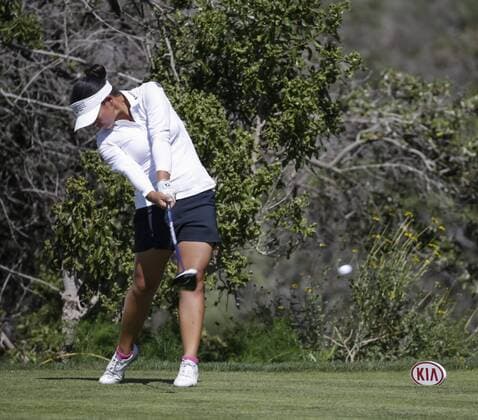March 24, 2016: Megan Khang on the 8th hole during the first round of the Kia Classic at Aviara Golf Club in Carlsbad, California. LPGA Golf Damen 2016: Kia Classic MAR 24 - ZUMAc04_