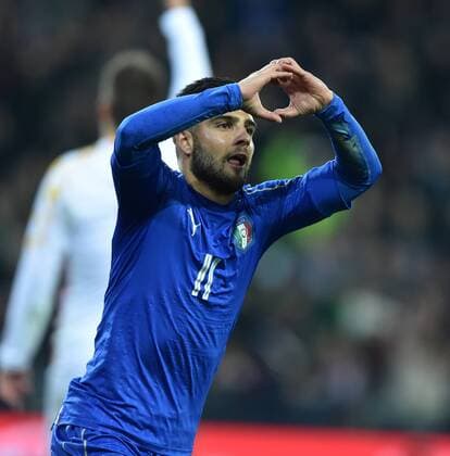 (160325) -- UDINE, March 25, 2016 -- Italy s Lorenzo Insigne celebrates during a friendly (Nationalmannschaft) soccer match between Italy and Spain in Udine, Italy, March 24, 2016. The match ended with a 1-1 draw. ) (SP)ITALY-UDINE-friendly (Nationalmannschaft) SOCCER MATCH-ITALY VS SPAIN AlbertoxLingria 