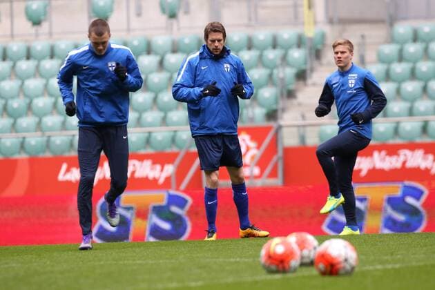 Fußball, Länderspiel, Training Nationalteam Norwegen 25.03.2016 WROCLAW Football FINLAND national team Nationalteam PRACTISE BEFORE FRIENDLY GAME - (C) KASPAR HAMALAINEN  20160325CSJP3013