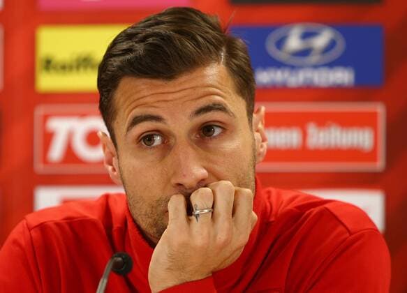 SOCCER - AUT vs ALB, test match, preview VIENNA,AUSTRIA,25.MAR.16 - SOCCER - OEFB international match Länderspiel Austria vs Albania, friendly match, preview, press conference PK Pressekonferenz team ALB. Image shows Lorik Cana (ALB). GEPAxpictures xChristianxOrt