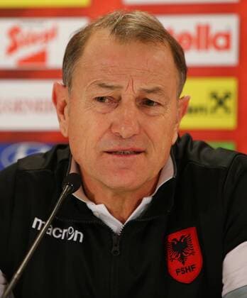 SOCCER - AUT vs ALB, test match, preview VIENNA,AUSTRIA,25.MAR.16 - SOCCER - OEFB international match Länderspiel Austria vs Albania, friendly match, preview, press conference PK Pressekonferenz team ALB. Image shows head coach Giovanni De Biasi (ALB). GEPAxpictures xChristianxOrt
