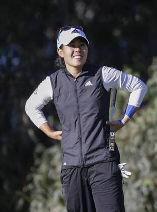 March 25, 2016: Danielle Kang reacts to just missing a long putt on the 1st green during the second round of the Kia Classic at Aviara Golf Club in Carlsbad, California. LPGA Golf Damen 2016: Kia Classic MAR 25 - ZUMAc04_