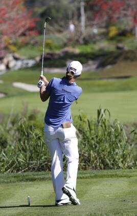 March 25, 2016: Bertine Strauss tees off on the par 3 third hole during the second round of the Kia Classic at Aviara Golf Club in Carlsbad, California. LPGA Golf Damen 2016: Kia Classic MAR 25 - ZUMAc04_