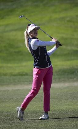 March 25, 2016: Permilla Lindberg on the 2nd hole fairway during the second round of the Kia Classic at Aviara Golf Club in Carlsbad, California. LPGA Golf Damen 2016: Kia Classic MAR 25 - ZUMAc04_