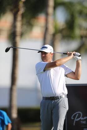 25 March 2016: Brice Garnett hits from the 10th tee in the second round of the Puerto Rico Open, in Rio Grande, PR (Photo by Bradley Rex Icon Sportswire) GOLF: MAR 25 PGA Golf Herren - Puerto Rico Open - Second Round Icon1603241 EDITORIAL USE ONLY