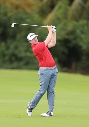 25 March 2016: Martin Piller hits from the fairway on hole 12 in the second round of the Puerto Rico Open, in Rio Grande, PR (Photo by Bradley Rex Icon Sportswire) GOLF: MAR 25 PGA Golf Herren - Puerto Rico Open - Second Round Icon1603247 EDITORIAL USE ONLY