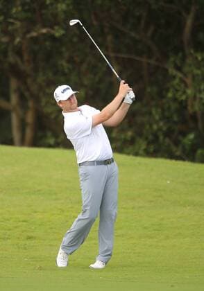 25 March 2016: Brice Garnett hits from the rough in the second round of the Puerto Rico Open, in Rio Grande, PR (Photo by Bradley Rex Icon Sportswire) GOLF: MAR 25 PGA Golf Herren - Puerto Rico Open - Second Round Icon1603248 EDITORIAL USE ONLY