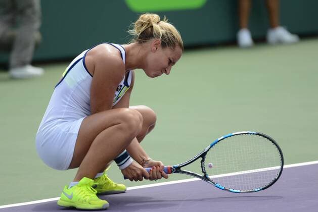 March 25, 2016 - Miami, Florida, United States - DOMINIKA CIBULKOVA in action during her match vs. G. Muguruza at the Miami Open. Tennis 2016 - Miami Open - Day 5 - ZUMAl132