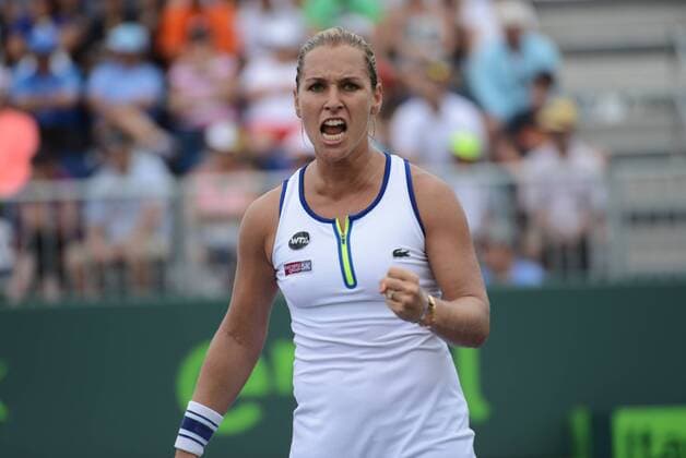 March 25, 2016 - Miami, Florida, United States - DOMINIKA CIBULKOVA reacts during her match vs. G. Muguruza at the Miami Open. Tennis 2016 - Miami Open - Day 5 - ZUMAl132
