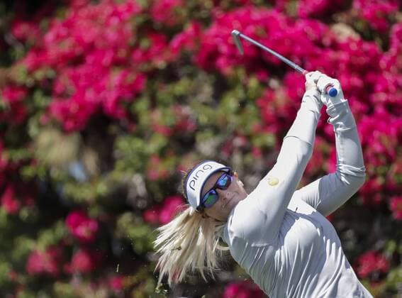 March 25, 2016: Charley Hull on the par 3 6th tee box during the second round of the Kia Classic at Aviara Golf Club in Carlsbad, California. LPGA Golf Damen 2016: Kia Classic MAR 25 - ZUMAc04_