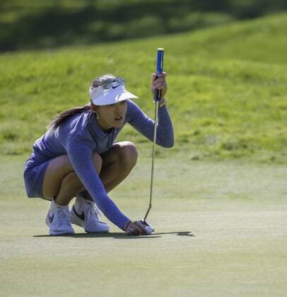 March 25, 2016: Michelle Wie lines up her putt on the 10th green during the second round of the Kia Classic at Aviara Golf Club in Carlsbad, California. LPGA Golf Damen 2016: Kia Classic MAR 25 - ZUMAc04_
