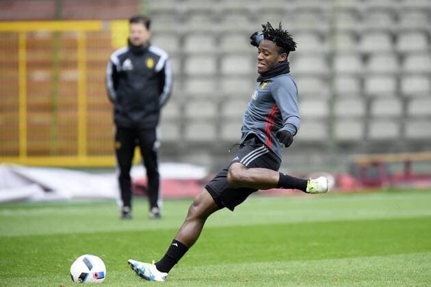 Fußball, Training Nationalteam Belgien Batshuayi Michy forward of Belgium in action FOOTBALL : Belgique - Entrainement et conference de presse - Bruxelles - 26 03 2016 Photonews Panoramic 