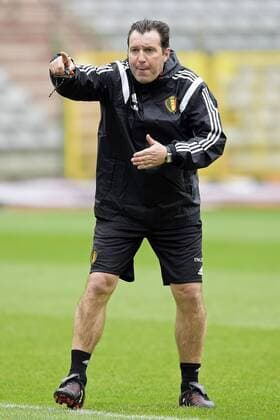 Belgium s head coach Marc Wilmots pictured during a training session of the Belgian national soccer team (Nationalteam) Red Devils, Saturday 26 March 2016 in Brussels. The Red Devils will play a friendly game in and against Portugal on 29 March, the match was moved due to safety concerns after the Brussels terrorists attacks. The game is a preparation for the upcoming Euro2016. NICOxVEREECKEN  x04821567x